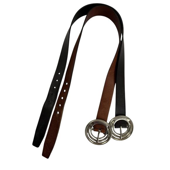 Lot of 2 Silpada Designs Genuine Leather Belt Z9027 Brown Black - Picture 9 of 9